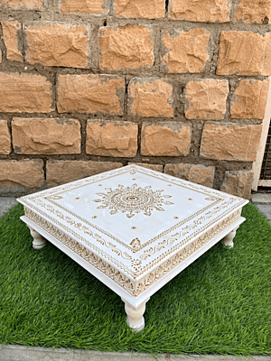 Vikinterio Marble Top Chauki Bajot