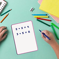 A4 Double Sided Magnetic Erasable MDF Plain Whiteboard With Grey Border