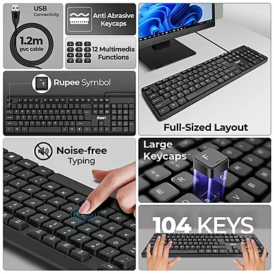 KEYBOARD WIRED FOXIN KEYSOFT (FKB-102 PLUS)