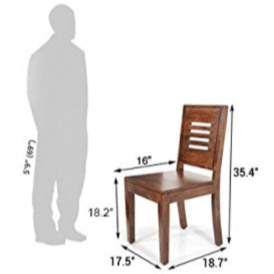 Woodenlia Dining Chairs - Set of Two (Finish : Teak) Woodenlia Dining Chairs - Set of Two (Finish : Teak)