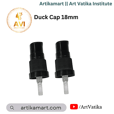 CAP DUCK Lotion PUMP 18mm Glass Serum Bottle BLACK 18/415 CAP DUCK Lotion PUMP 18mm Glass Serum Bottle BLACK 18/415