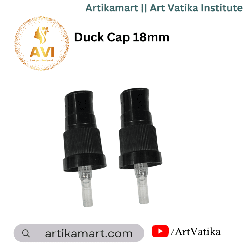 CAP DUCK Lotion PUMP 18mm Glass Serum Bottle BLACK 18/415 CAP DUCK Lotion PUMP 18mm Glass Serum Bottle BLACK 18/415