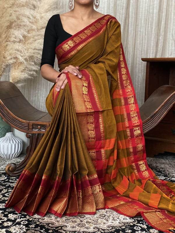 Authentic Zari Border Narayanpet Cotton Sarees
