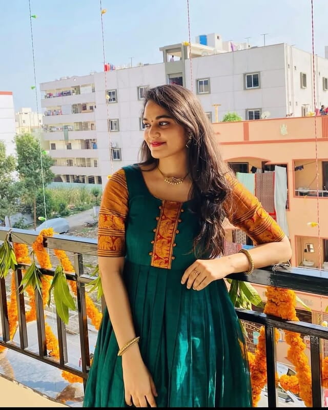 Narayanpet long gown material - Shades of Violet