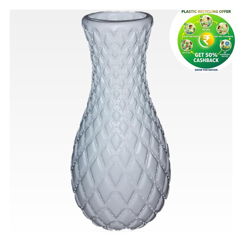 Jasper Vase | White Decorative Plastic Planter | 8.75 Inch