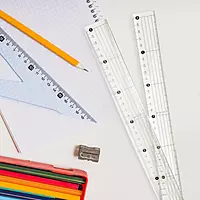 30cm Clear Acrylic Cutting Ruler with Steel Edge