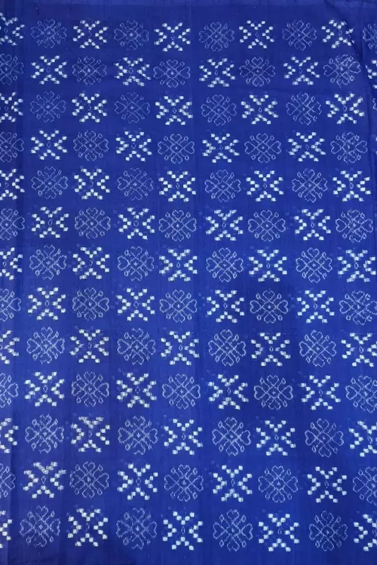 FLOWER JHUTI SAKTA FABRIC-BLUE