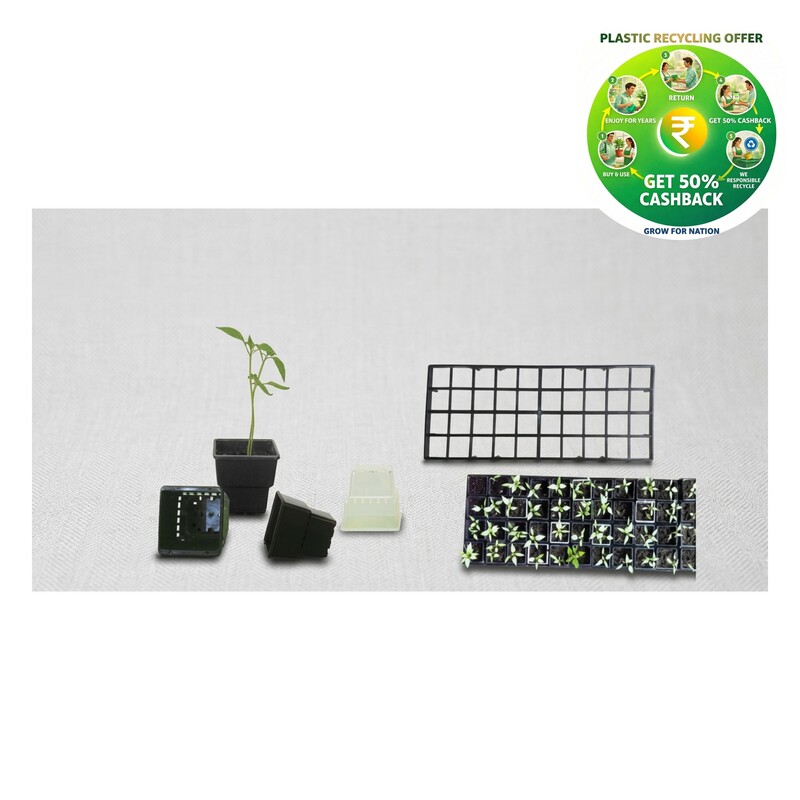 Jiffy Pot with Tray | 40 Cavity Seedling Starter Tray | Nursery Plant Starter| Seedlin Tray