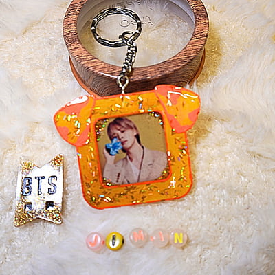 JIMIN BTS FLOPPY EARS DOG PHOTO FRAME KEYCHAIN