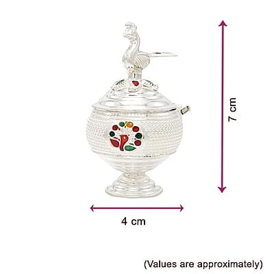 Silver Peacock Kumkum chimizh/Holder Silver Peacock Kumkum chimizh/Holder