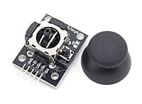 Close-up of joystick module and control stick