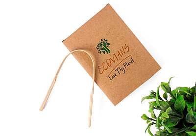 Bamboo Tongue Cleaner | Eco-Friendly, Gentle, Effective Oral Hygiene Tool || Pack of 1, Natural Bamboo /Biodegradable Tongue Cleaner/Scraper for Adults/100%compostable