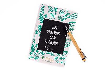The Plantable Notebook | Seed Notebook Handmade Seed Cover | Recycled Paper Notepad Book | Handmade & Artisanal (40 Writing Pages/ 100% eco-friendly notepad I eco-friendly stationery