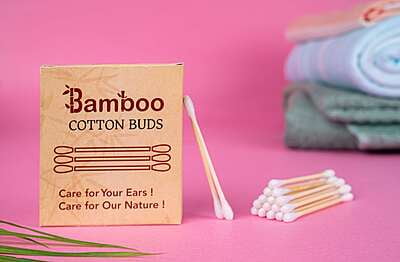 Bamboo Ear Buds cotton swabs| Biodegradable, Multipurpose Earbuds for Wax Cleaning & Make Up Removal/ Eco-Friendly Personal Care || Pack of 75, Natural Bamboo