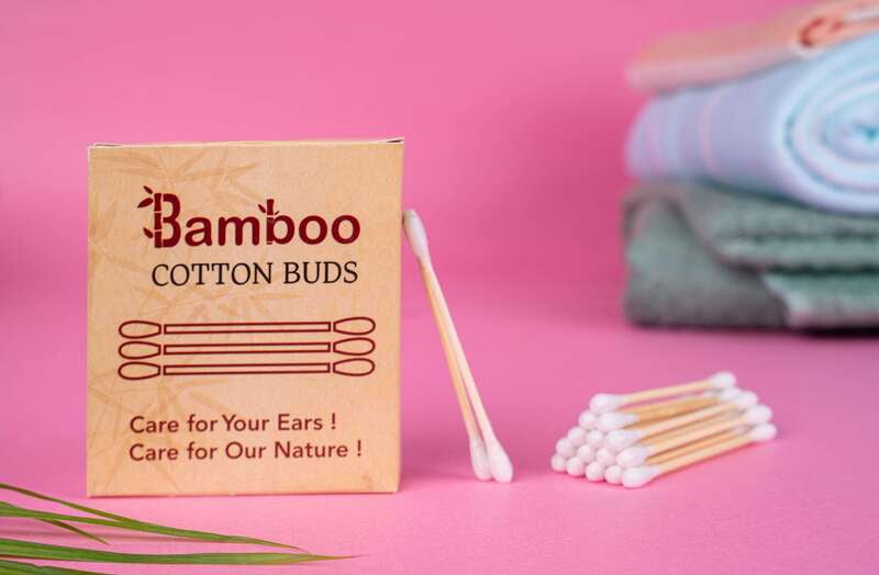 Bamboo Ear Buds cotton swabs| Biodegradable, Multipurpose Earbuds for Wax Cleaning & Make Up Removal/ Eco-Friendly Personal Care || Pack of 75, Natural Bamboo