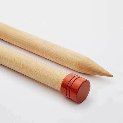 Jumbo single pointed wooden knitting needle (20mm)
