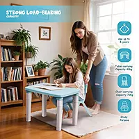 Kids Study Table & Chair Set – Light Blue
