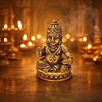 Brass Kubera Idol | Lord Kubera Statue for Home Pooja Room & Temple Décor