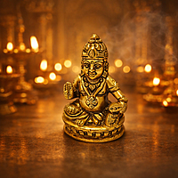 Brass Kubera Idol | Lord Kubera Statue for Home Pooja Room & Temple Décor