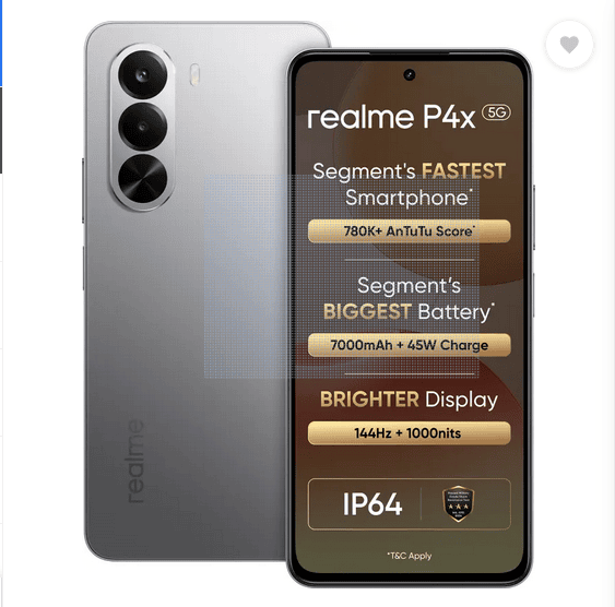 Realme P4x 5G (Matte Silver, 128 GB)  (6 GB RAM)