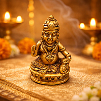 Brass Kubera Idol | Lord Kubera Statue for Home Pooja Room & Temple Décor