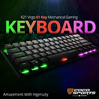 K21 Virgo Mini Mechanical Keyboard – Features Red Outemu Switches for smooth, linear keystrokes. Compact design, RGB backlighting, and customizable keys make it perfect for gaming and typing.