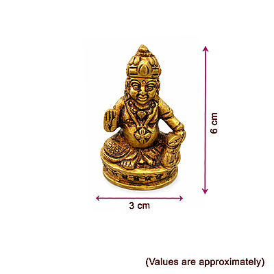 Brass Kubera Idol | Lord Kubera Statue for Home Pooja Room & Temple Décor