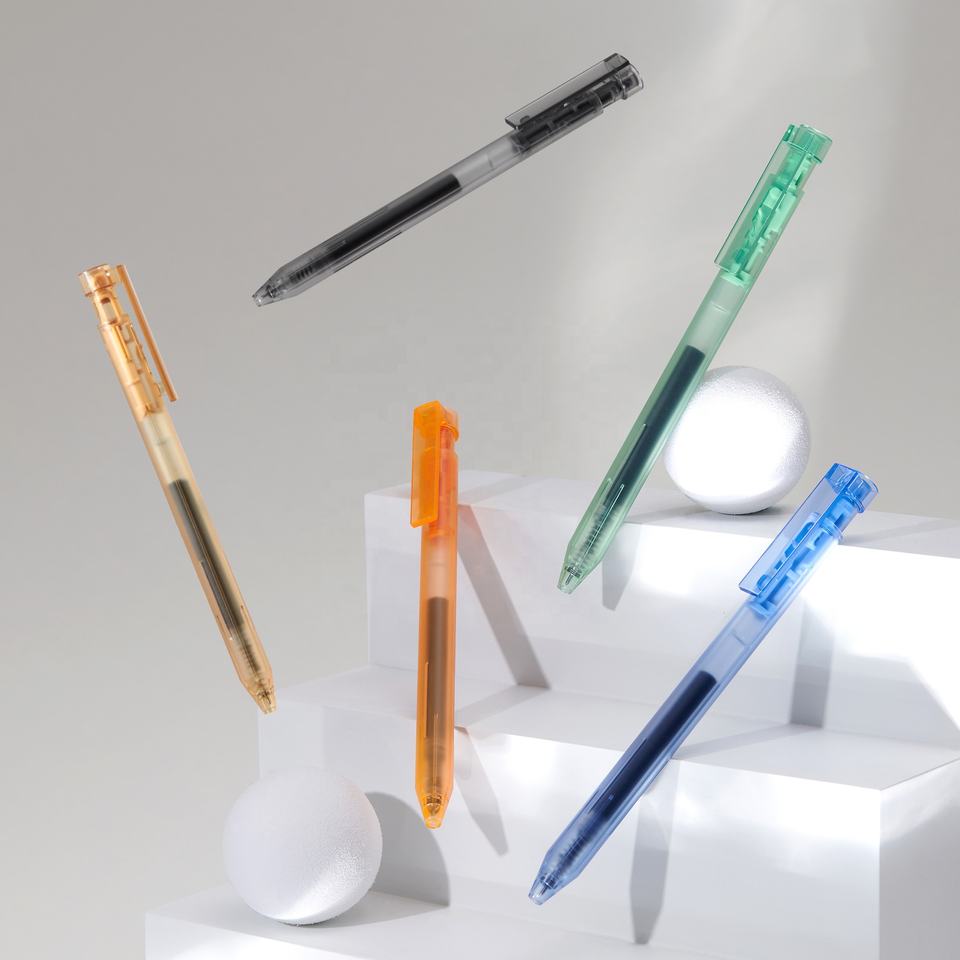 Kaco K8 Transparent Retractable Gel Pens 0.5 Black