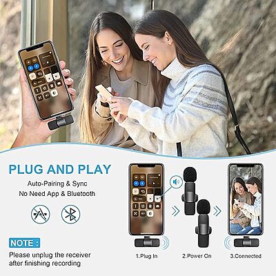 K9 Dual Collar Mic For Android Type C Supported Microphone
