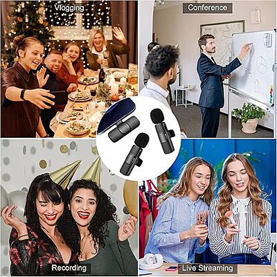 K9 Dual Collar Mic For Android Type C Supported Microphone