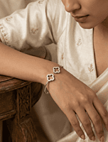 925 Silver Infinite Luck Clover Cuff Bangle