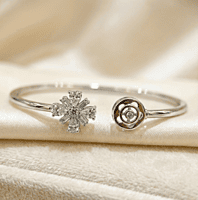 925 Silver Radiant Bloom Cuff Bangle