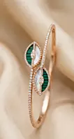 925 Silver Verdant Leaf Rose Gold Bangle