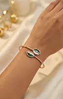 925 Silver Verdant Leaf Rose Gold Bangle