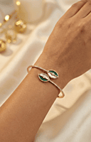 925 Silver Verdant Leaf Rose Gold Bangle