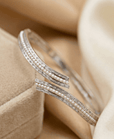 925 Silver Ethereal Pearl & Baguette Bangle