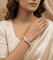 925 Silver Ethereal Pearl & Baguette Bangle