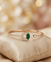 925 Silver Malachite Rose Gold Bracelet