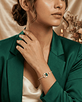 925 Silver Malachite Rose Gold Bracelet