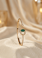 925 Silver Malachite Rose Gold Bracelet