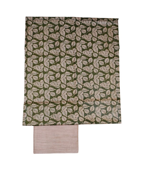 Green kalamkari Unstitched Salwar Suit Dress Material with Dupatta