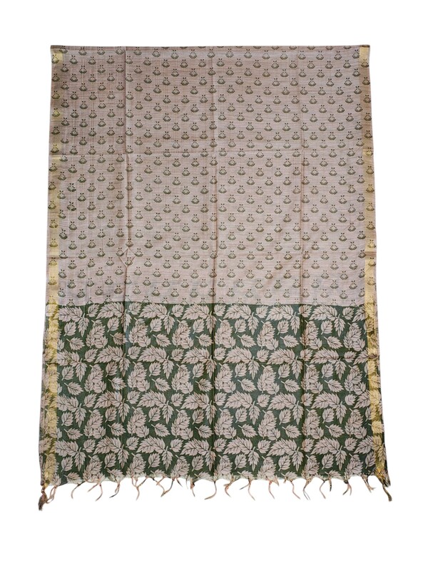 Green kalamkari Unstitched Salwar Suit Dress Material with Dupatta