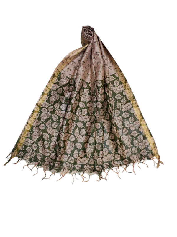 Green kalamkari Unstitched Salwar Suit Dress Material with Dupatta