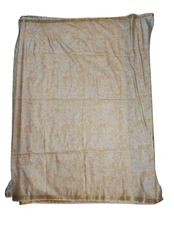 Yellow Kalamkari Cotton Silk Saree with Unstitched Blouse