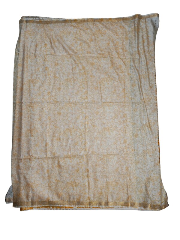 Yellow Kalamkari Cotton Silk Saree with Unstitched Blouse