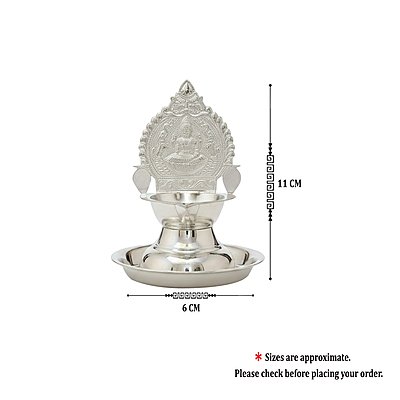 Silver Plate with Kamakshi Diya