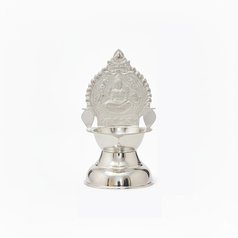 Silver Kamakshi Diya (48 grams)
