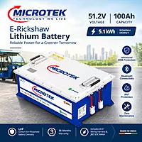 Microtek 51.2V 100Ah E-Rickshaw Lithium Battery