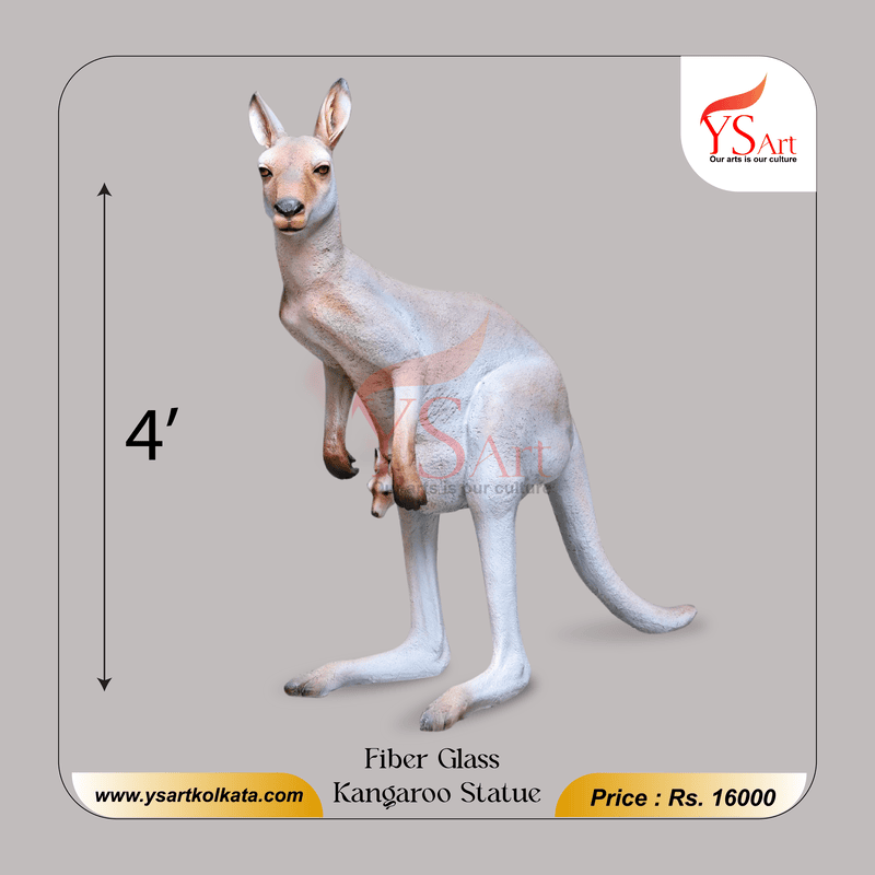 Fiber Glass Kangaroo Statue (4 Feet) – YS Art