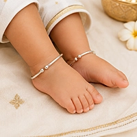 925 Sterling Silver Baby Bindi Mould & Kambi Kappu – Traditional Baby Jewellery